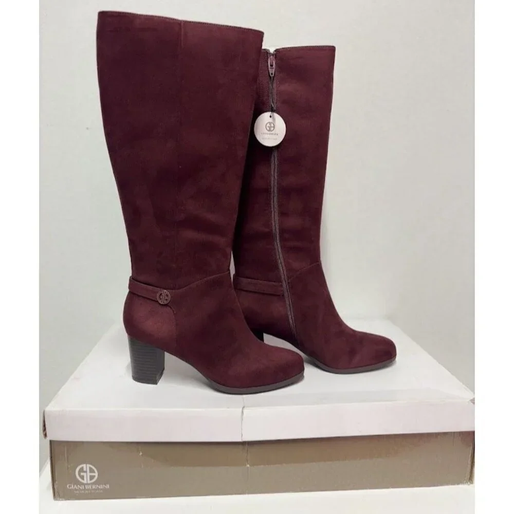 GIANI BERNINI/ Adonnys / Tall / Block Heel / Burgundy / Wine / Italian Boots